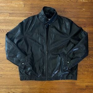 Men's Black columbia sports Leather Jacket size extra large